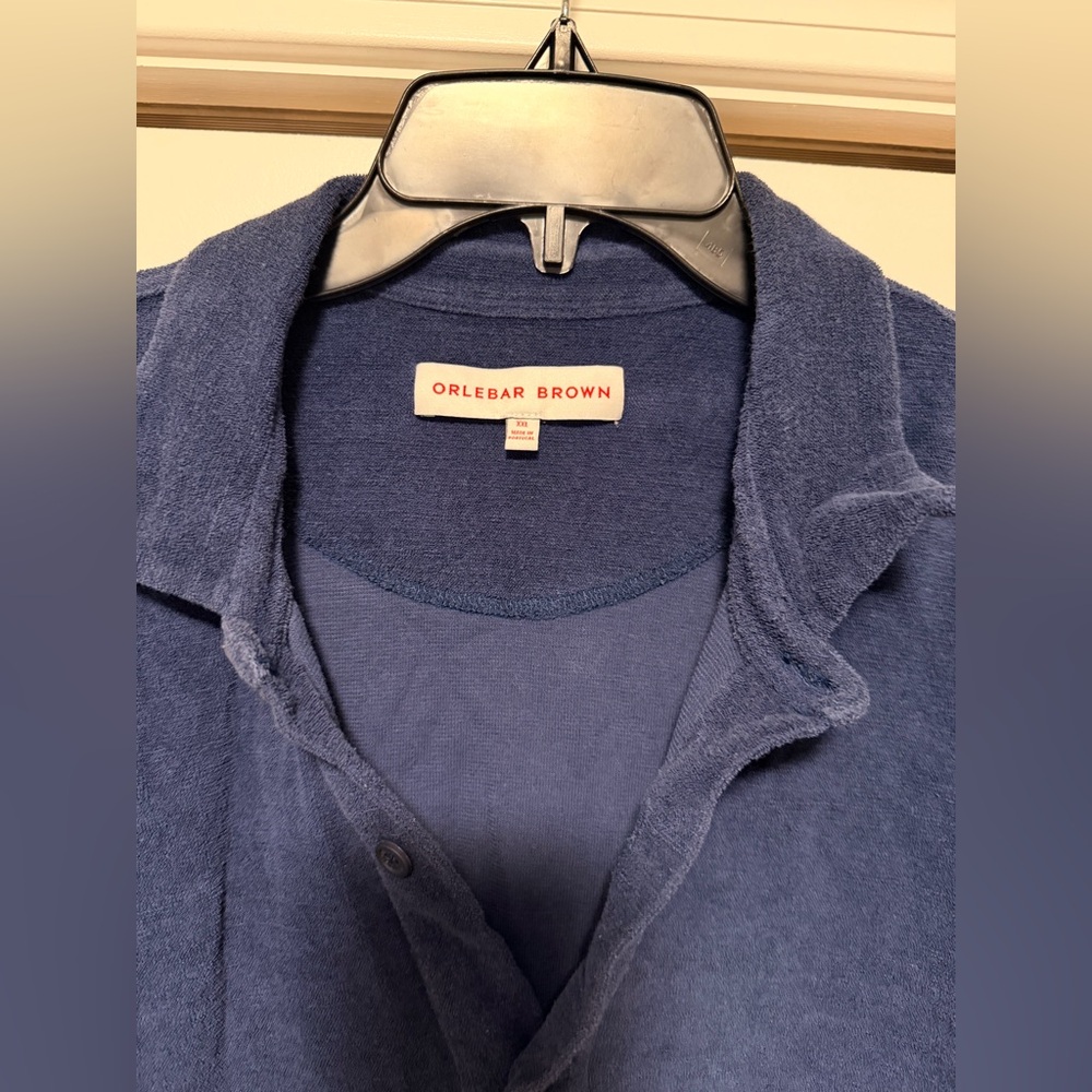Orlebar Brown Men’s Blue Terry Cloth Polo